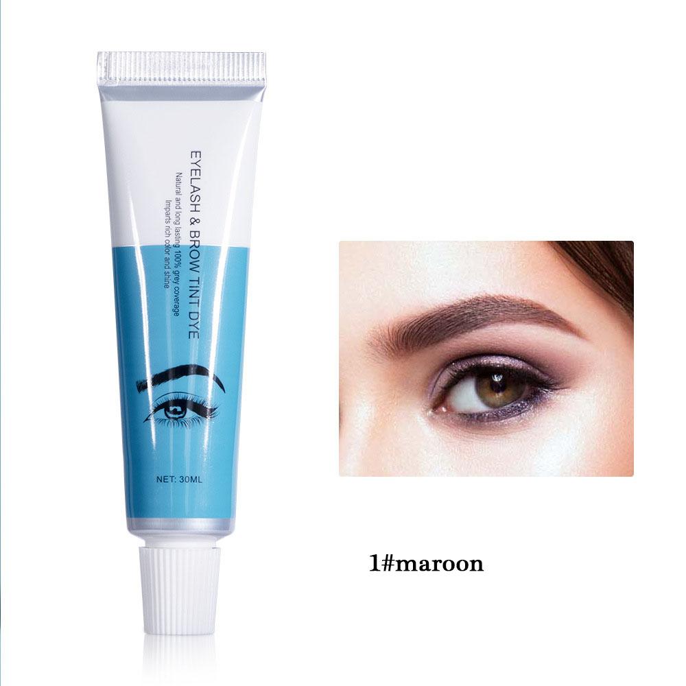 

Бальзам для бровей Краска для ресниц Окрашенный черный полуперманентный крем для бровей Набор 1#maroon