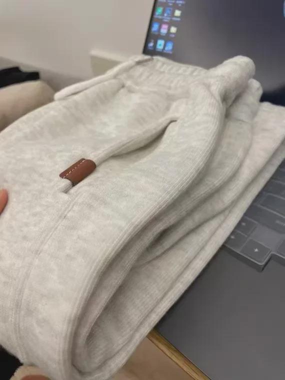 689-1 Damskie Spodnie Haremowe Sportowe z Bawełnianego Aksamitu z Wysokim Stanem