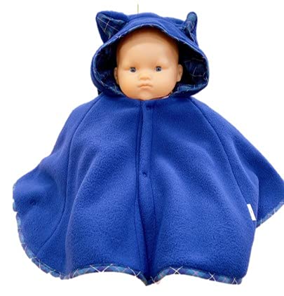 Angel Baby Fleece Cape, Anti-Static, Made in Japan, Newborn, Cold Protection, 50-80cm, T4912 (Navy)