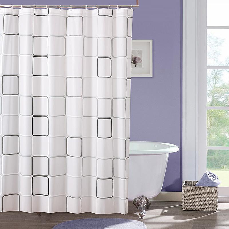 1pcs EVA Ptinted Leaf Shower Curtain Liner Translucent Water Repellent Bathroom Curtains  PEVA Eco-Friendly