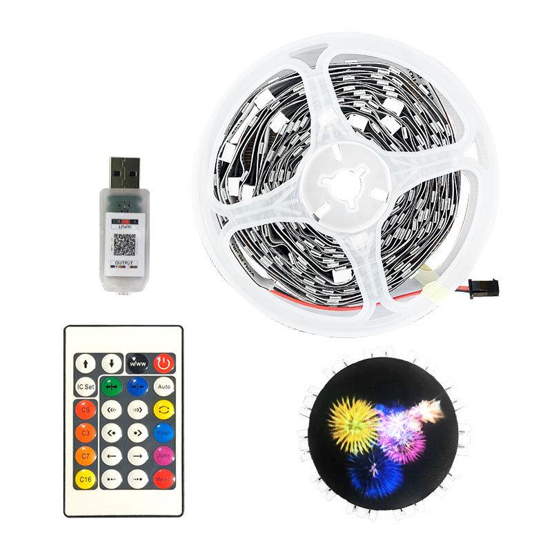 5V Dreamcolor RGB LED Feuerwerkslichter: Bluetooth Soundgesteuert, APP-fähiger Musikrhythmus-Umgebungsstreifen.