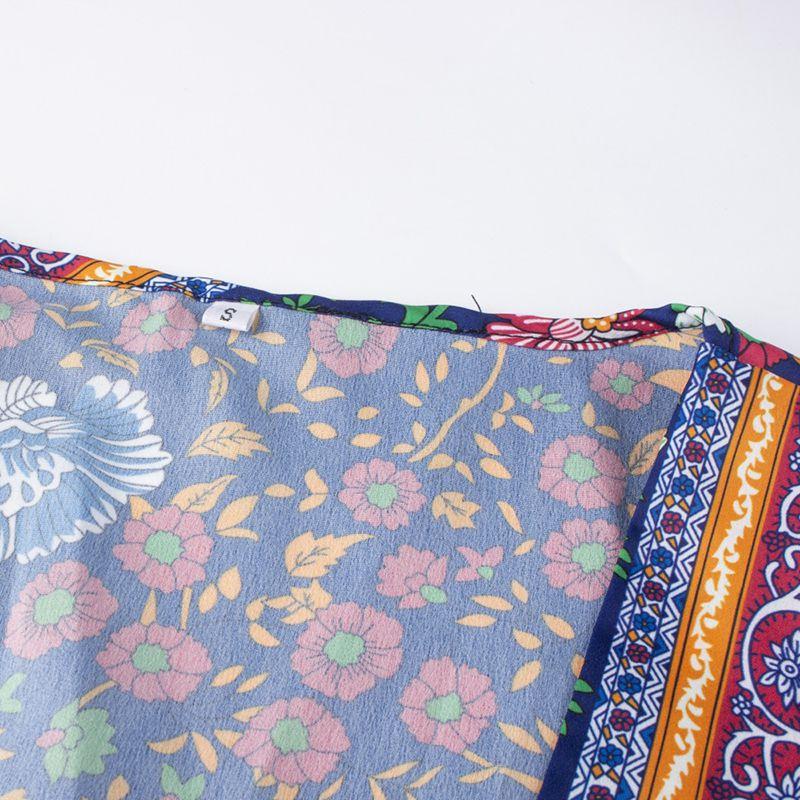 Women Wrap Summer Boho Floral Paisley Maxi Print Dress For Effortless Style