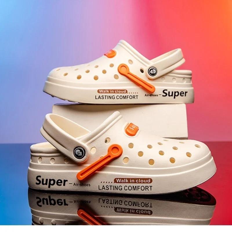 Fashion Men's and Women Fashion Slippers Color Matching Summer Couples Outdoor Casual Non-Slip Soft Sandals Vacation Beach Casual Shoes