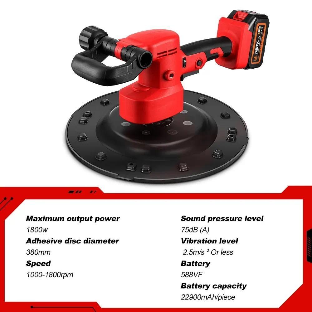 1300W 380MM Pole Wall Polisher Household Portable Wall Sanding Machine Brushless Electric Drywall Sander
