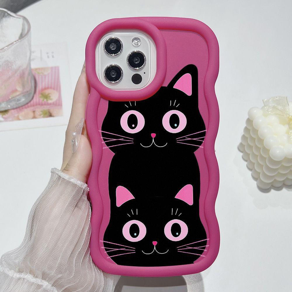 Cute cat mobile phone case, suitable for iPhone16promax mobile phone case, dirt-resistant and high-value.