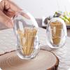 Hotel Round Square Transparent Toothpick Box Desktop Accessories Toothpick Bottle Storage Box