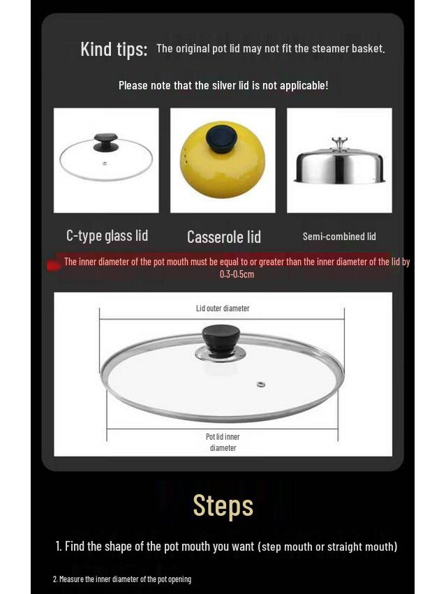 ZISIZ 304 Stainless Steel Steamer Basket