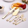 Stainless Steel Cake and Bread Knife with Long Handle Spatula and Fruit Fork for Weddings and Banquets