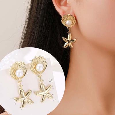 Damen Elegante Kreative Gold Shell Ohrstecker Ohrstecker Ohrhänger