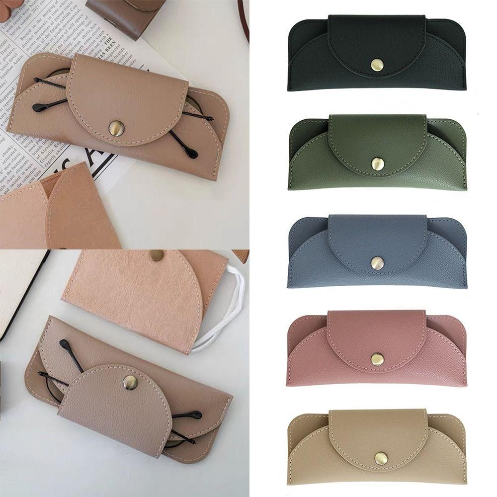 

PU Leather Sunglasses Pouch Solid Color Hanging Sunglasses SunGlasses Holder Eyewear Accessories зелений