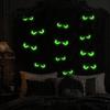 Glow In The Dark Stickers Halloween Demon Eye Wall Stickers, Scary Luminous Ghost PVC Eyeball Decals, Waterproof Self-Adhesive Horror Deco for