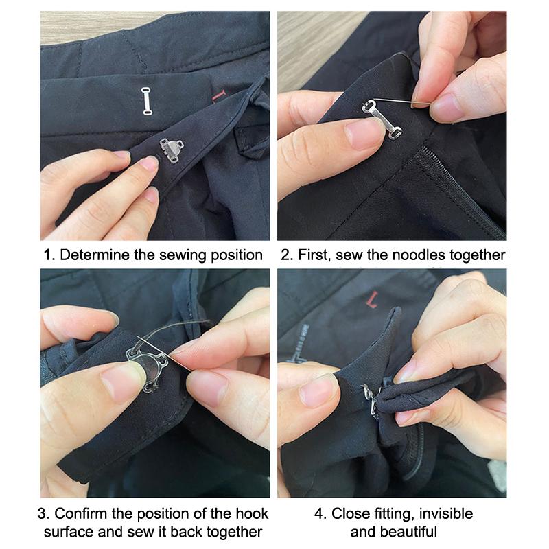 10 Set Metal Pantolon Takım Elbise Pantolon Kanca Düğme Etek Pantolon Giysi Görünmez Kanca Kendin Yap Pantolon Ayar Tokası Dikiş Aksesuarları