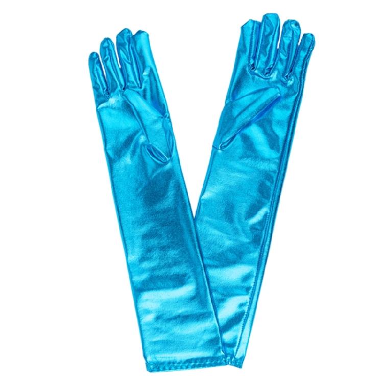 Women Wet Look Metallic Long Gloves for Wedding Opera Party Dress Accessories