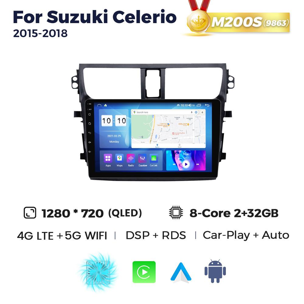 8-Core 2Din Android Car Radio Stereo Multimedia Video Player For Suzuki Celerio 2015-2018 GPS Navigation Wireless Carplay Auto