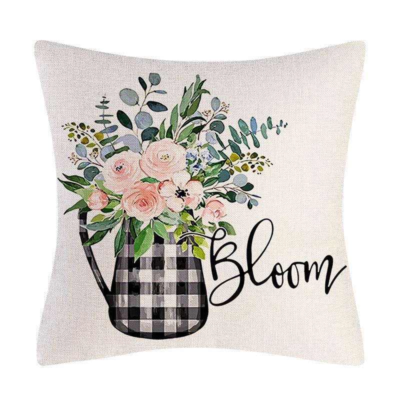 

Spring Flowers Pillow Case Household Products Decorative Cushion Plant Garland Cushion Combination 45 * 45Cm (without pillow core)