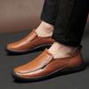 Newest High Quality Brand Men Shoes Genuine Leather Loafers Comfortable Spring Autumn Casual Slip On Outdoor Shoes Mens Sneakers