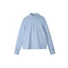 Solid Color Logo Knit Long Sleeve T-Shirt Women Tops Sky-Blue FB4317-440