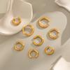 Yori Simple Versatile Classic Stainless Steel Hoop Earrings 18K Gold Plated Autumn Winter Style Waterproof Jewelry Gift