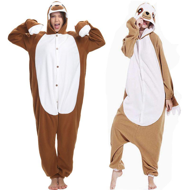 Kigurumi Pajamas Animal Cosplay Sloth Unisex Adult Costumes Robe Jumpsuit Onesie