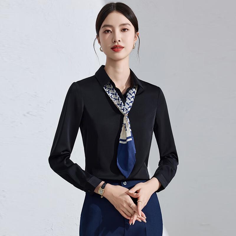 Женская профессиональная рубашка с длинным рукавом, приталенная M