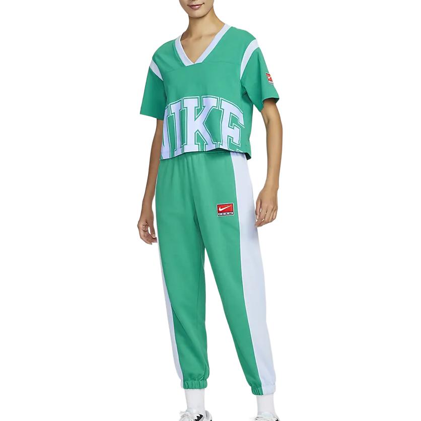 Nike Loose Comfortable Casual Knit Sports Pants Women Bottoms Sea-God-Green Light-Gem-Blue DQ6604-370