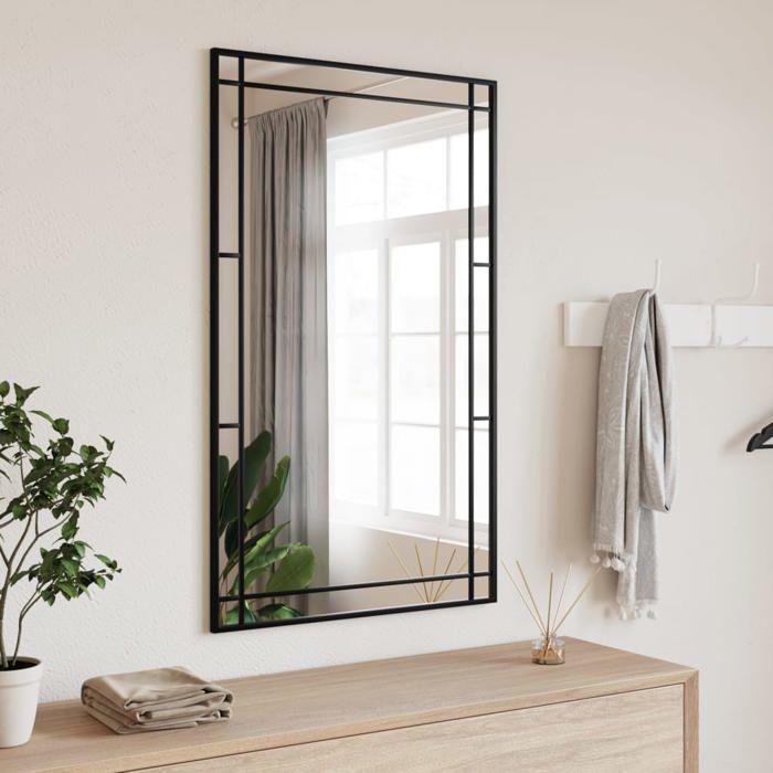 VidaXL Wall Mirror Black 60x100 Cm Rectangular Iron 358631