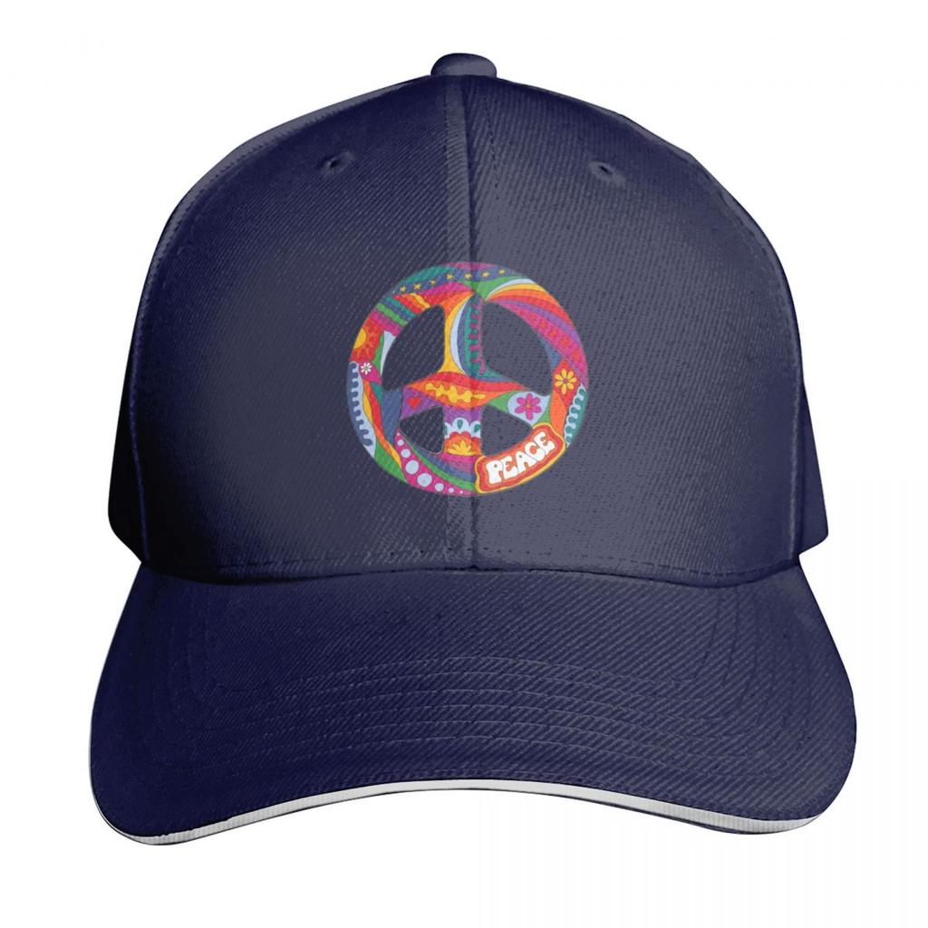Psychedelisches Friedenssymbol Baseballkappe Kappe Individuelle Kappe modisch schwarz Damen Unisex