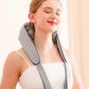 3D Kneading Neck Massager with Heat Wireless Portable 3 Speeds Beige Gray