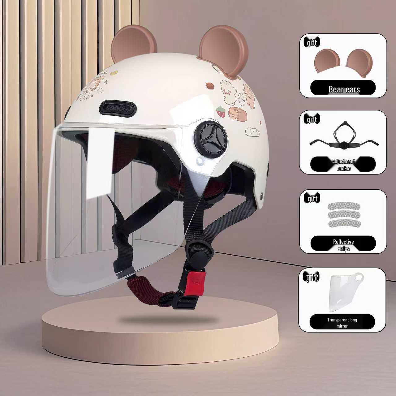 3C Certified Electric Bike Helmet: Sun Protection & Anti-Fall for Girls, All-Season Universal Half Helmet One Size