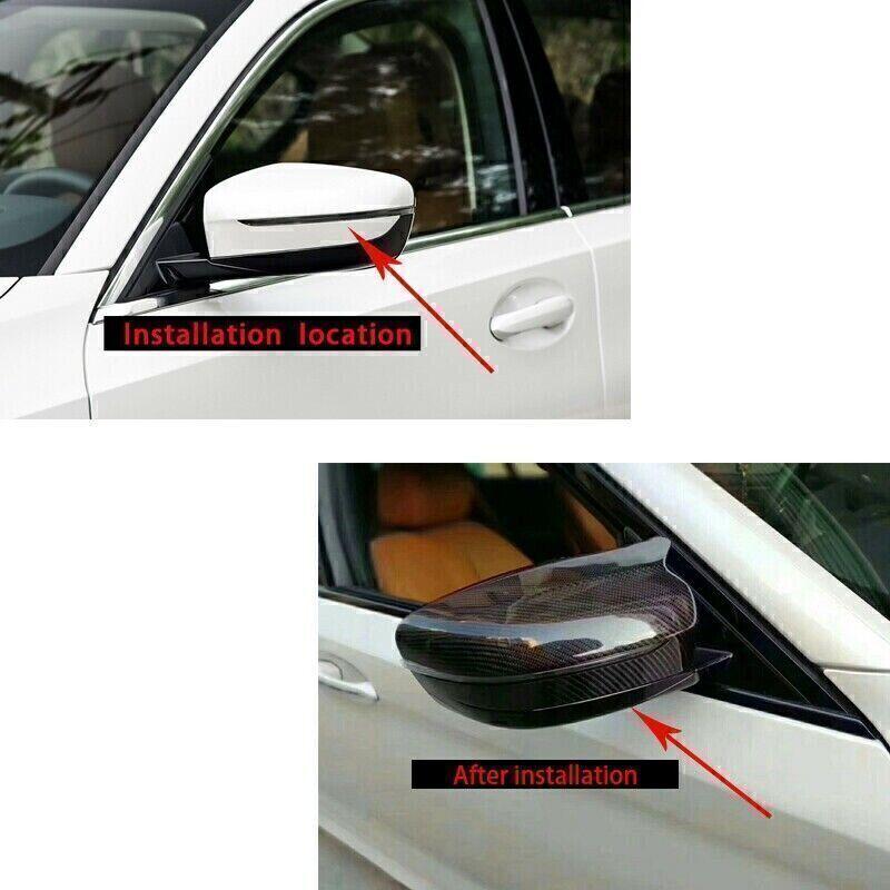 Carbon ABS Side Wing Mirror Cover Caps For 2017-2021 BMW G30 G20 G11 G12 M Style