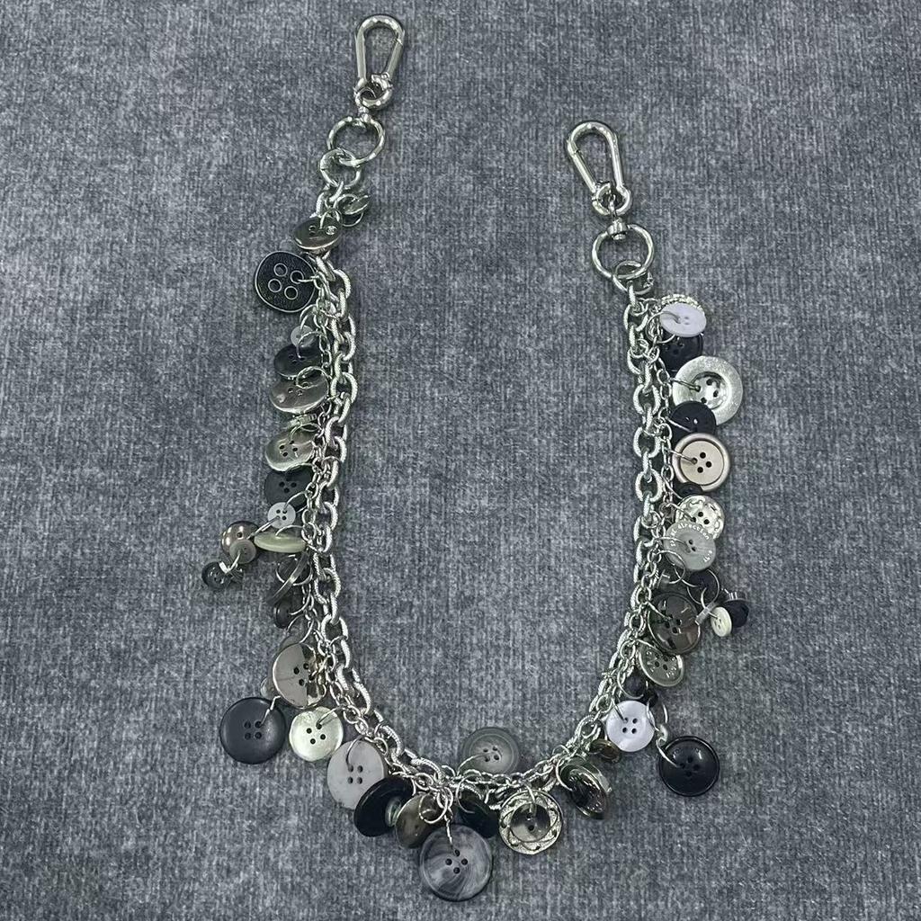 Dopamine Button Sweet Cool Trouser Chain Bag Pendant Accessories Y2K Trendy Fashion