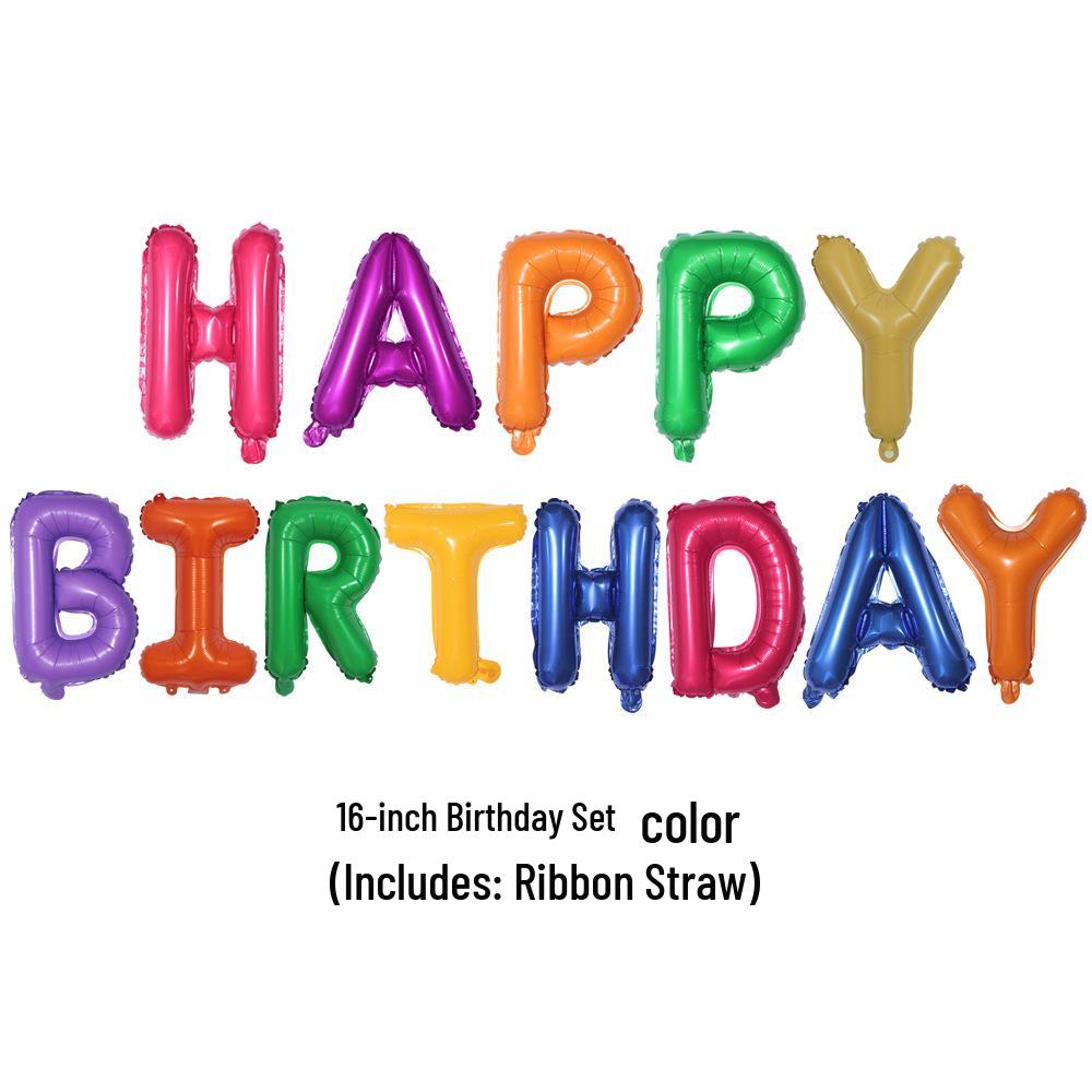 16-inch Happy Birthday Letter Balloons Decoration Set