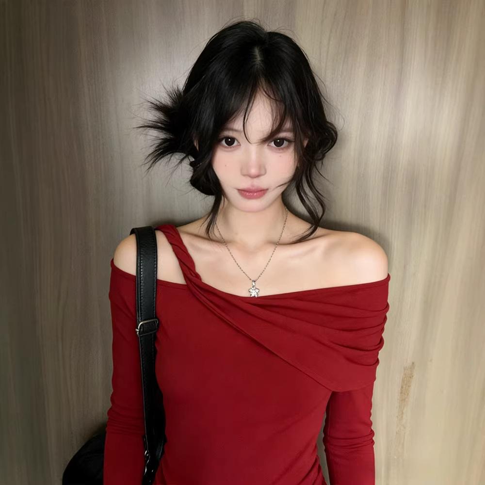 Unique, beautiful, super-good-looking top, women's spring new French design, niche fashion temperament, long sleeves