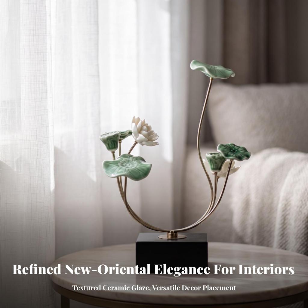 Metal Floral Sculpture Elegant Botanical Ornament for Living Room