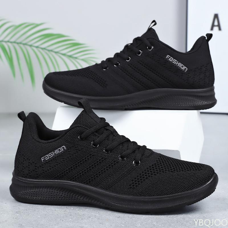 Fashion Men's Sports Spring New Polyurethane Lightweight Casual Single Shoe Solid Color Versatile Mesh Breathable Sports Shoes Sneakers