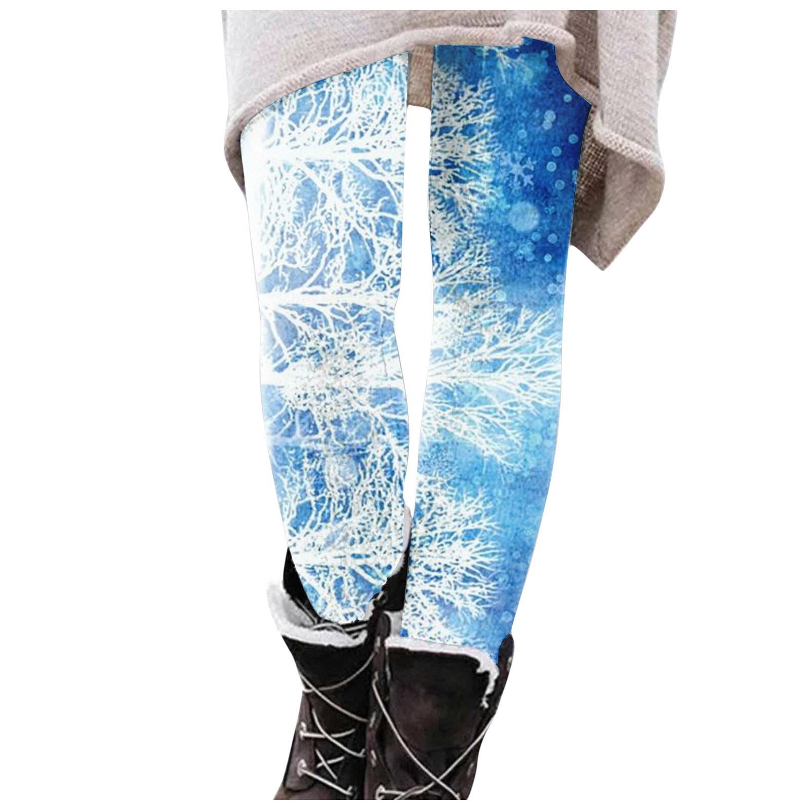 

Женские брюки с рождественским принтом, эластичные мягкие хлопковые леггинсы, повседневные домашние пижамы XXL синий