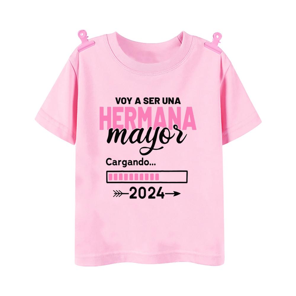 I'm Being Promoted To Big Sister T-shirt Baby Announcement T Shirt Kids Spanish Print Tee Girl Tops Children Tops Summer Clothes
