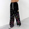 Women's Casual And Fashionable  Elastic Waist Loose Wide Leg Pants