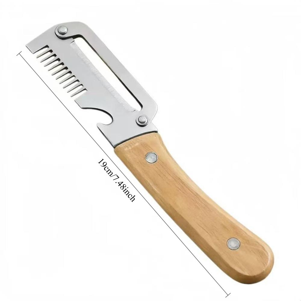 Kitchen Culinary Gadget 2-in-1 Stainless Steel Peeler Ergonomic Wood Handle for Fruit Potato Vegetable Trimming