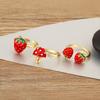 Nidin New Arrival Sweet Cute Strawberry/Mushroom Design Open Rings Adjustable For Women Female Delicate Drip Oil Finger Jewelry