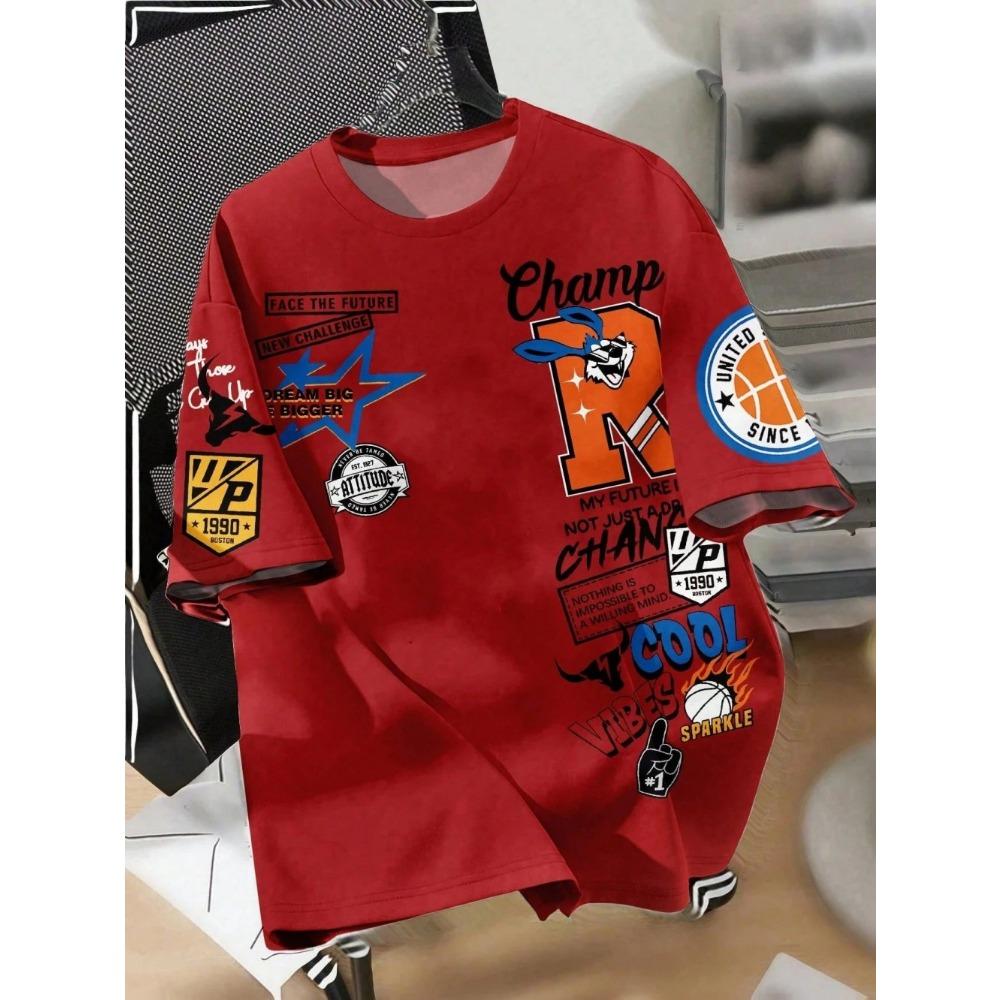 

Creative Breathable Men s Graffiti Printed T-shirt Outdoor Quick drying Comfortable Sports Top 4XL