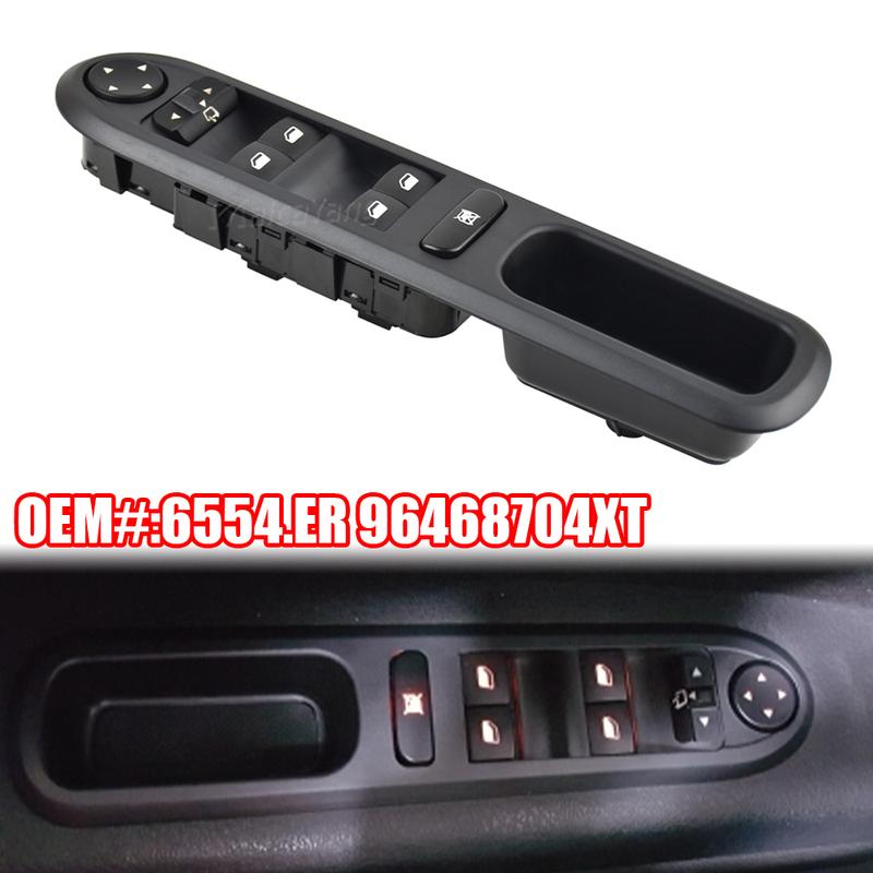 

New Front Left Auto Master Power Window Lift Control Switch Glass Lifter Button For Peugeot 407 SW 6554.ER 96468704XT 6554ER