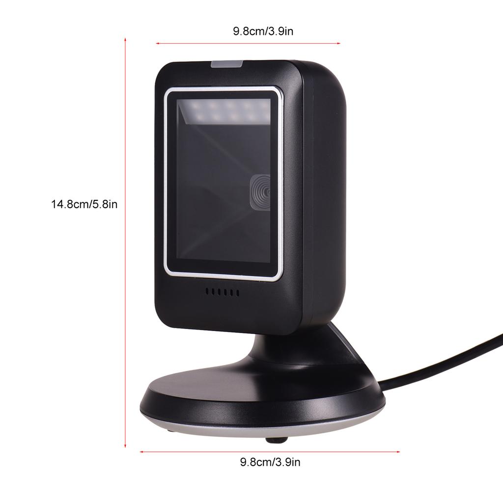 Desktop Barcode Scanner Wide Angle Lens USB Connection 1D 2D QR Scanning Reader for Mobile Payment