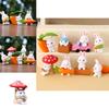 Süßes Karotten-Pilz-Cartoon-Kaninchen Mini-Modell Schreibtisch-Deko-Schmuck-Set Für Kinder Und Sammler