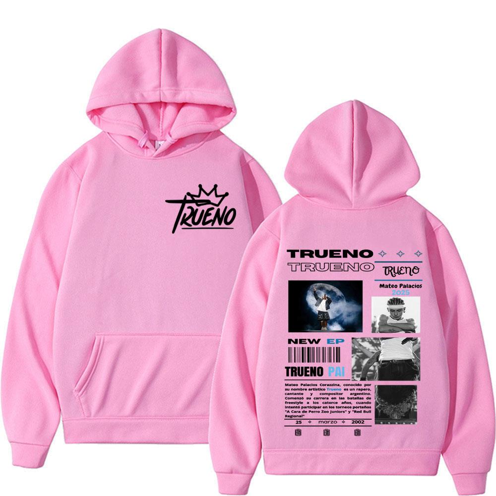 Rapper Trueno Mateo Palacios Tour 2025 Graphic Pullover Men's Clothing Gothic Hip Hop Pop Music Hoodie Oversized Sweatshirt Tops