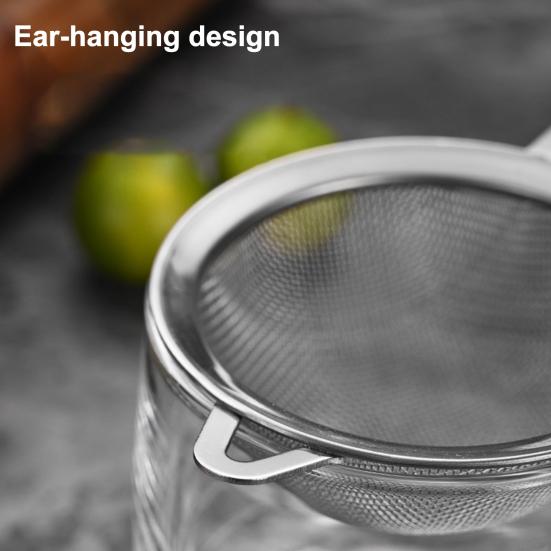 Yousheng Stainless Steel Fine Mesh Strainer Colander with Anti-Slip Handle Kitchen Flour Sieve for Tea Juice Oil Strainer Baking Ingredient