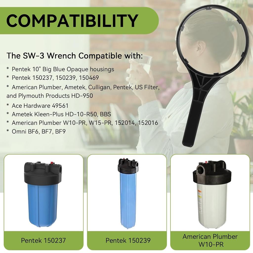 SW-3 Water Filter Wrench Replacement For Pentair Pentek 150296 Spanner Wrench Fit For 10" Big Blue Housings, Big Blue Water Filter Housing Wrenchs