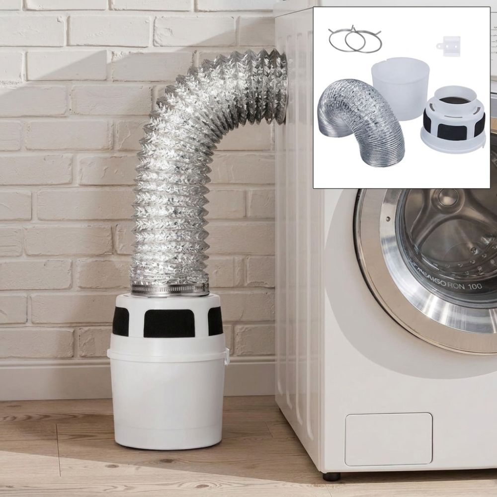 Flexible Dryer Lint Trap Kit with Vent Hose Washer Exhaust Duct Collector Dryer Ventilation