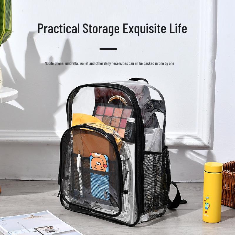 Eco-friendly PVC Transparent Ita Backpack - Unisex Waterproof School & Outdoor Bag