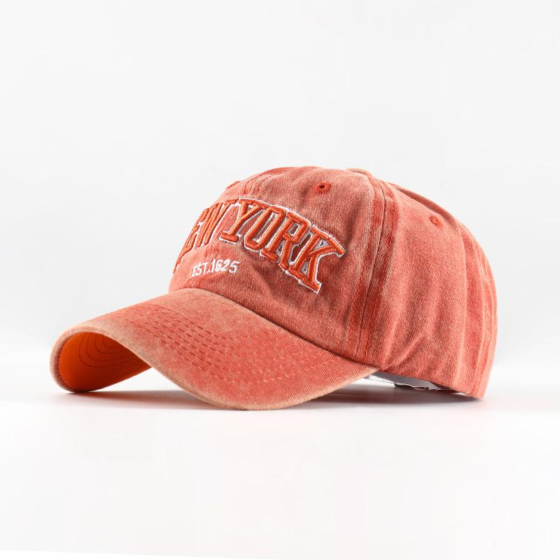 JM Hat Nieuwe gewassen katoenen pet NEW YORK geborduurde baseballpet pet pet zonnehoed geborduurde baseball vizier adjusable